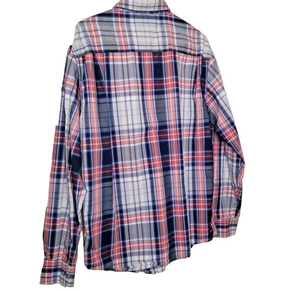 VTG - Weatherproof Men's Button Up Long Sleeve Cuffed Plaid Cotton Shirt Size L - Picture 2 of 11